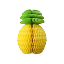 6 x Paper Honeycomb Pineapple (Hanging) Party Table Decorations Tropical Yellow