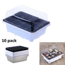 10 Pack Seed Starter Tray Seed Starting Boxes 12 Cells Pots Case Gardening Tools