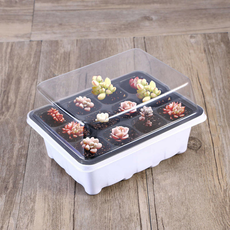 10 Sets Seed Trays 12 Cells Seedling Starter Tray Garden Plant Germination