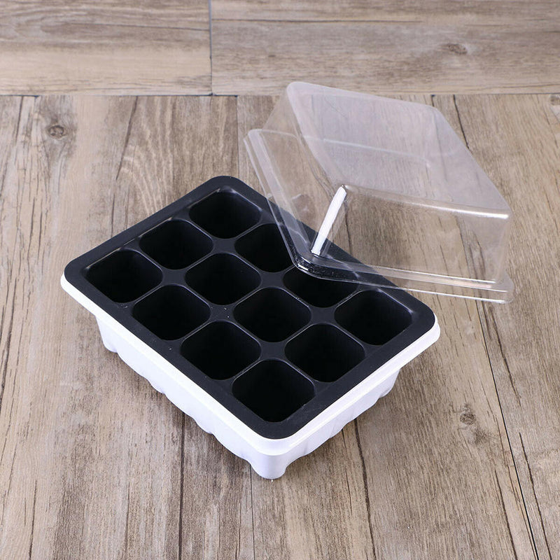 10 Sets Seed Trays 12 Cells Seedling Starter Tray Garden Plant Germination
