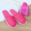 2 Pair Open Toe Slippers Disposable Terry Style New Spa Hotel Guest Random Color