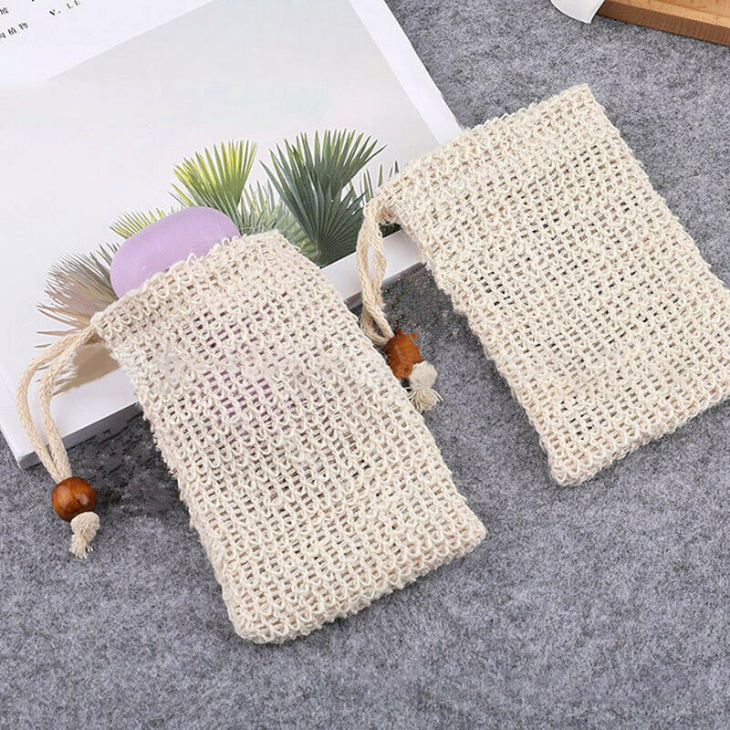 10pcs Cotton and Linen Soap Bag Natural Plant Fiber Handmade Soap Bag Foam Net