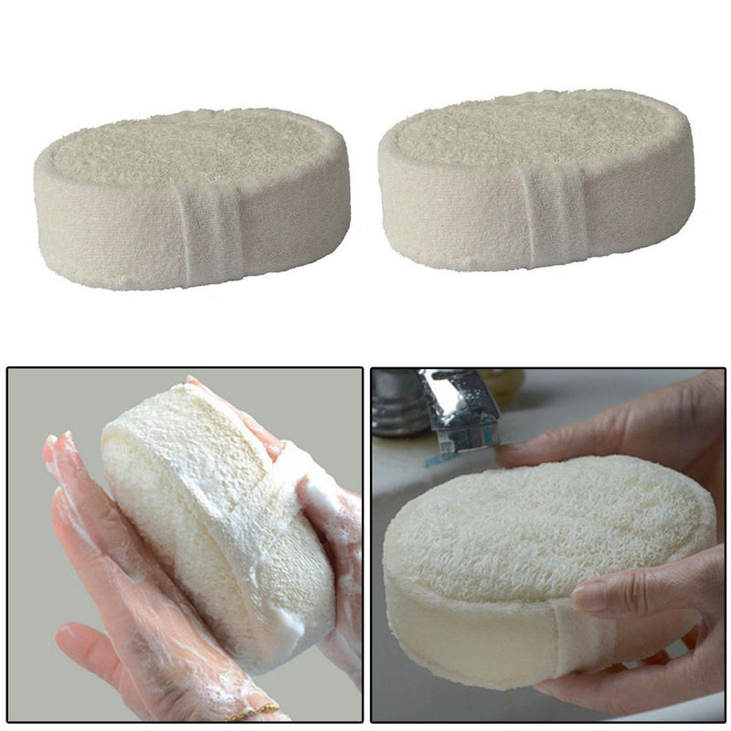 2 Pcs Natural Loofah Luffa Loofa Bath Shower Wash Body Sponge Scrubber Towel