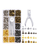 360 Pcs Leather Rivets Double Cap Rivet Tubular Metal Studs Setting Tool Kit New