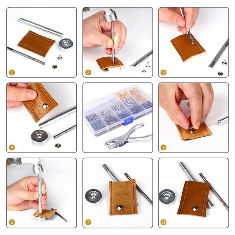 360Set Leather Rivets Single Cap Rivets Tubular Metal Studs with Fixing Best