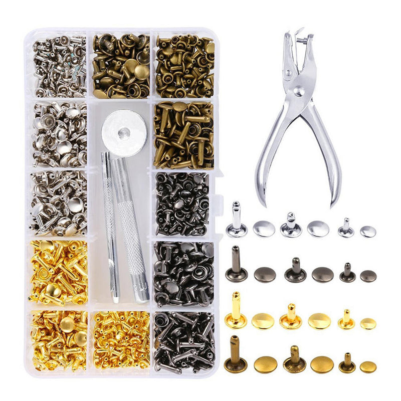 360Set Leather Rivets Single Cap Rivets Tubular Metal Studs with Fixing Best