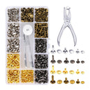360 Pcs Leather Rivets Double Cap Rivet Tubular Metal Studs Setting Tool Kit New