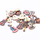 100Pcs Natural Mixed Wooden Color Round 2-Holes Sewing Scrapbooking Buttons Nice