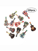 100pack Wood Love Guitar Handmade 2 Holes Wooden Buttons Sewing Scrapbooking DIY