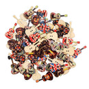 100pack Wood Love Guitar Handmade 2 Holes Wooden Buttons Sewing Scrapbooking DIY