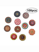 1x  Flower Wood Button 100Pcs Mixed Apparel Sewing Coat Craft DIY 2 Holes Best