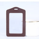 Blocking Wallet Case ID Badge Holder with Neck Lanyard PU Leather ID Badge