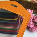 Vertical PU Leather ID Badge Holder Pocket Wallet with Polyester Neck Lanyard
