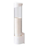 Modern Plastic Compact Small Disposable Paper Cup Dispenser Storage Clear White