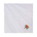 Ladies Flower Embroidered with Lace Cotton Handkerchief for Women X 6Packs