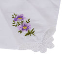 Ladies Flower Embroidered with Lace Cotton Handkerchief for Women X 6Packs