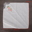 Ladies Flower Embroidered with Lace Cotton Handkerchief for Women X 6Packs
