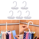 5 Packs Adjustable Rotating 20-Hook Neck Ties Organizer Twirling Tie Rack Hanger