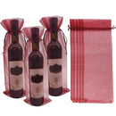 20* Organza Wine Bottle Gift Bags for Present Weddings Party - Wine red New Hot