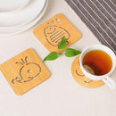 8packs of Wooden Non Slip Dining Cup Table Insulation Mat Heat Resistant Pad