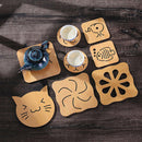 Cute Cartoon Animals Wooden Coaster Non-slip Heat Resistant Table Cup Mat