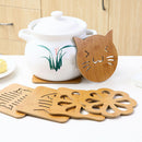 8packs of Wooden Non Slip Dining Cup Table Insulation Mat Heat Resistant Pad