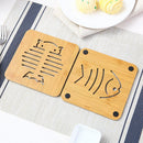 Cute Cartoon Shape Wooden Anti-slip Table Mat Insulated Pad Kitchen Placemats