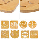 8packs of Wooden Non Slip Dining Cup Table Insulation Mat Heat Resistant Pad