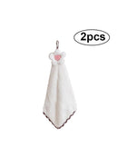 2x Hanging Hand Towels Kitchen Towel Coral Velvet Absorbent