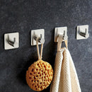 Stainless Steel Hanger Hook Towel Self Adhesive Wall Kitchen Bathroom Home Door