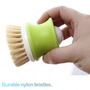DishPan Soap Set of 2 Soap Dispensing Palm Brush, Nylon Bristle Dish Scrubber
