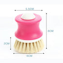 DishPan Soap Set of 2 Soap Dispensing Palm Brush, Nylon Bristle Dish Scrubber