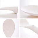 3*Kitchen Dotted White Plastic Flat Rice Scoop Paddle Meal Spoon Tool New Hot