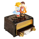 Romantic Couple Kissing Music Box Retro Radio Decorative Ornament Gift