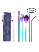 Portable Tableware Set Natural Stainless Steel Fork Spoon Chopsticks Cutlery Set