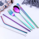 Portable Tableware Set Natural Stainless Steel Fork Spoon Chopsticks Cutlery Set