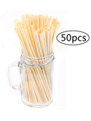 50pcs Bamboo Drinking Straws Reusable Eco-Friendly Party Kitchen