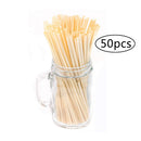 50pcs Bamboo Drinking Straws Reusable Eco-Friendly Party Kitchen