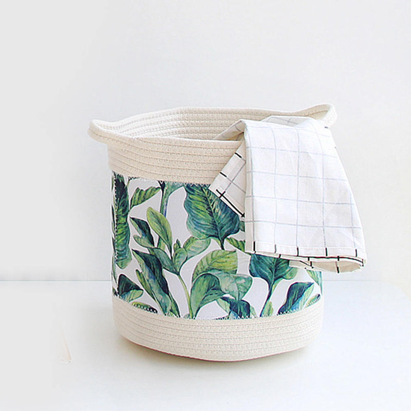 1 x Cotton Rope Storage Basket Natural Woven Container Laundry Hamper Fashion