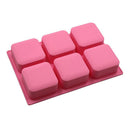 6-Square Soap Mold Silicone Mould For Candy Chocolate Cookie Ice Lattice Ice