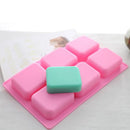 6-Soap Mold Cake Candy Chocolate Cookies Baking Mold Ice Cube Silicone Mould