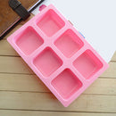 6-Square Soap Mold Silicone Mould For Candy Chocolate Cookie Ice Lattice Ice