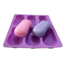 Silicone 6-Cavity Oval Soap Making Mold Tray Chocolate Cake Baking Mold New Hot