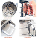1 * Flour Sifter Stainless Steel Manual Sugar Sifter Hand Crank Shaker Sieve Hot