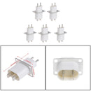 5X Electronic Microwave Oven Magnetron Filament 4 Pin Socket Converter White