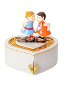 Cute Valentine Kiss Music Box Mirror Jewelry Storage Organizer Gift