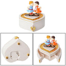 Cute Valentine Kiss Music Box Mirror Jewelry Storage Organizer Gift