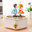 Cute Valentine Kiss Music Box Mirror Jewelry Storage Organizer Gift