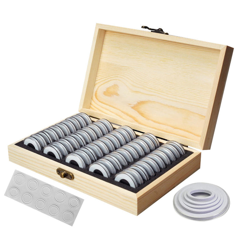 1 set Coin Display Storage Box Case for Collectible Coin With 50 Capsules Hot