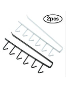 2pcs 6 Hooks Under Shelf Mug Cup Holder Cupboard Kitchen Organiser Hanging Rack